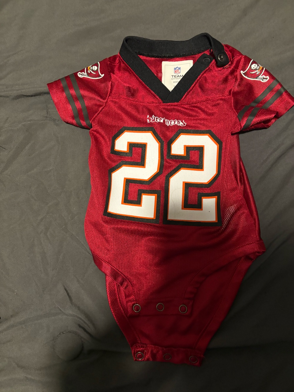 NFL Tampa Bay Buccaneers Red Baby Football Jersey Bodysuit #22